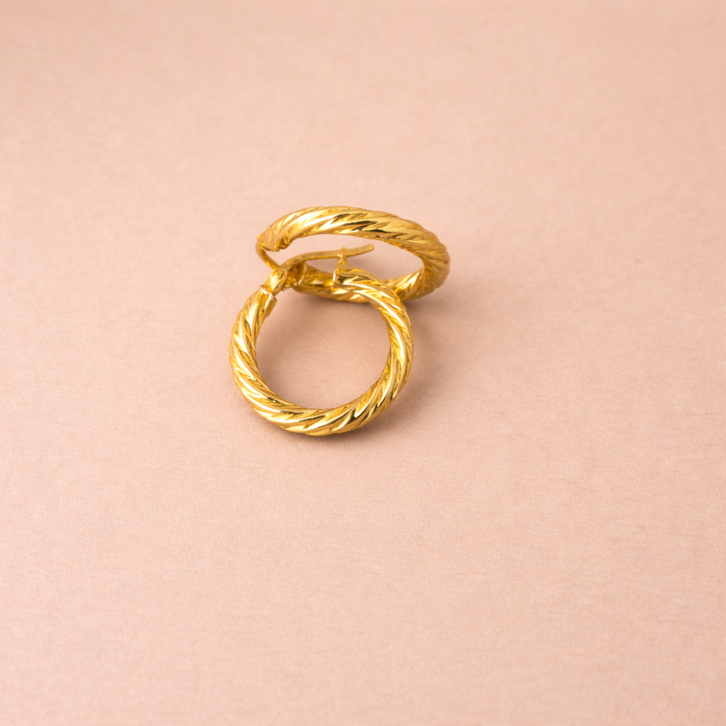 Golden Twist Hoop Earrings
